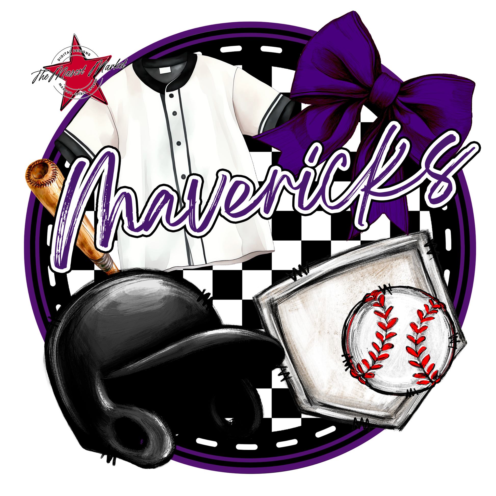 Mavericks Circle Baseball Design-Purple
