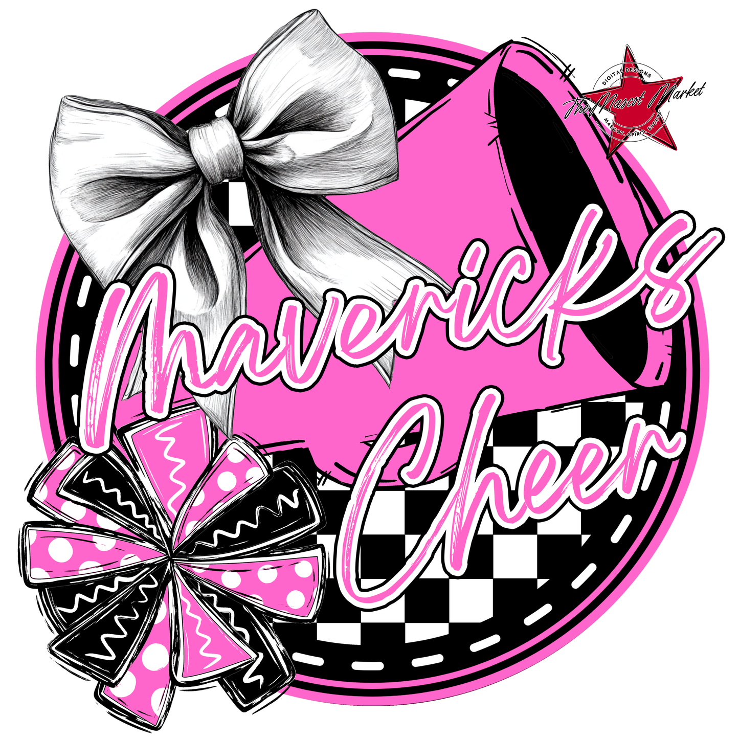 Mavericks Circle Cheer Design-Baby Pink