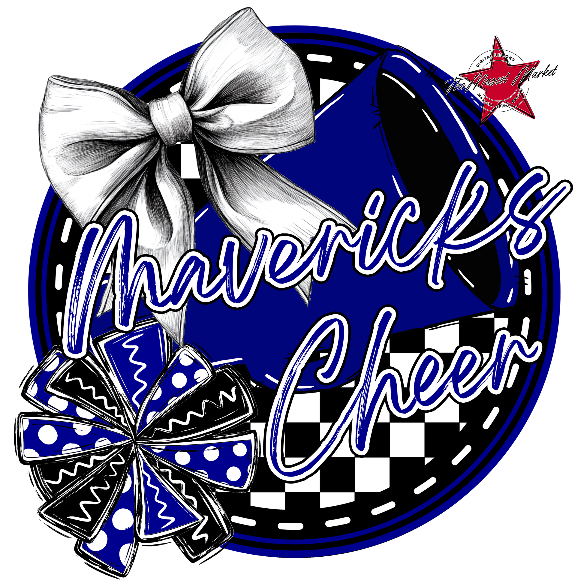 Mavericks Circle Cheer Design-Blue