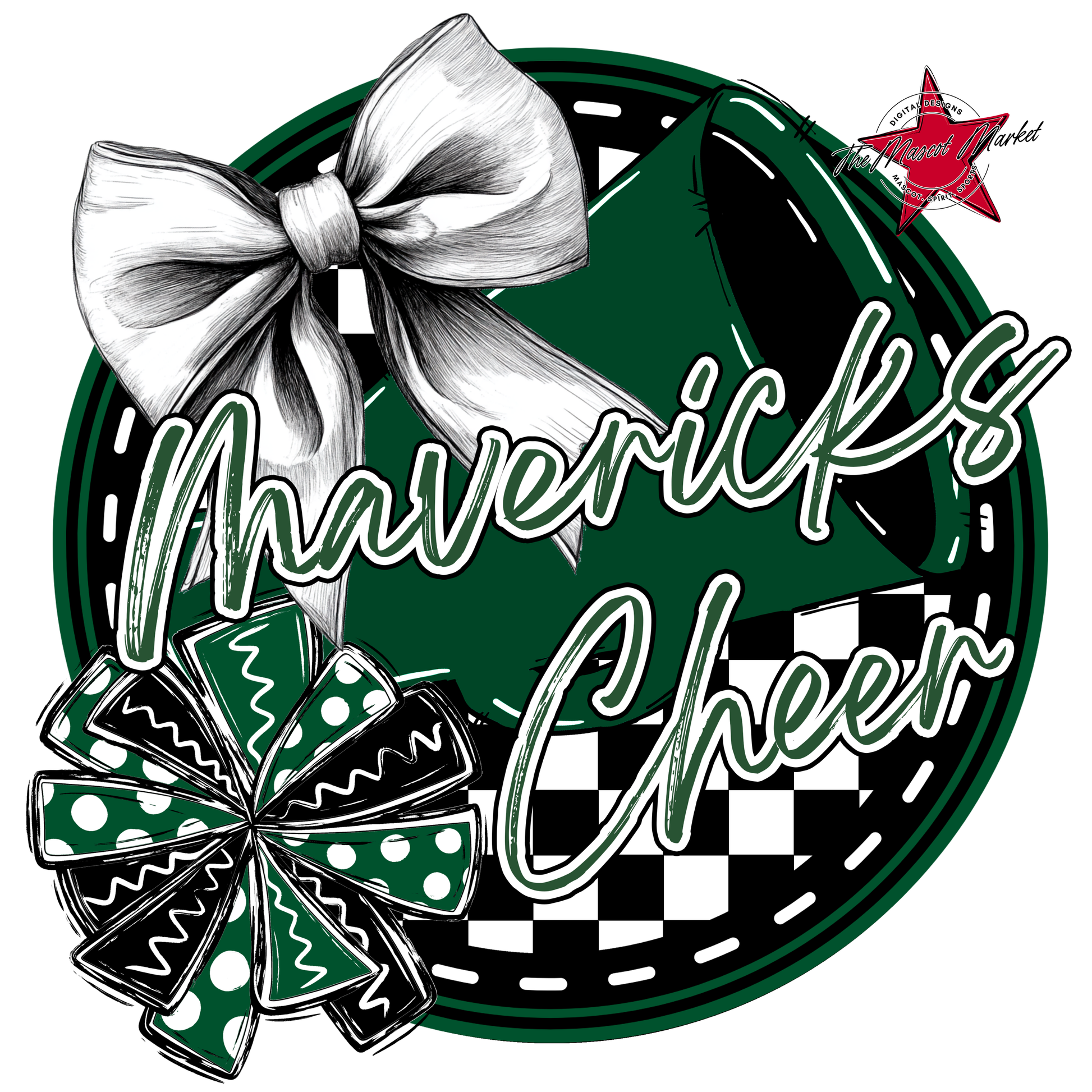 Mavericks Circle Cheer Design-Green