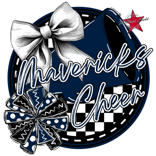 Mavericks Circle Cheer Design-Navy