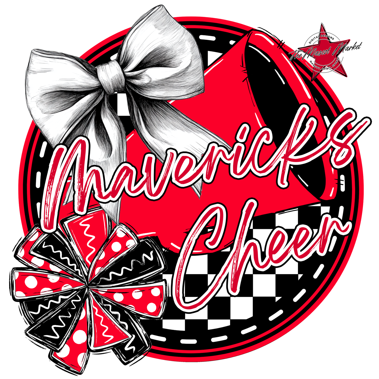 Mavericks Circle Cheer Design-Red