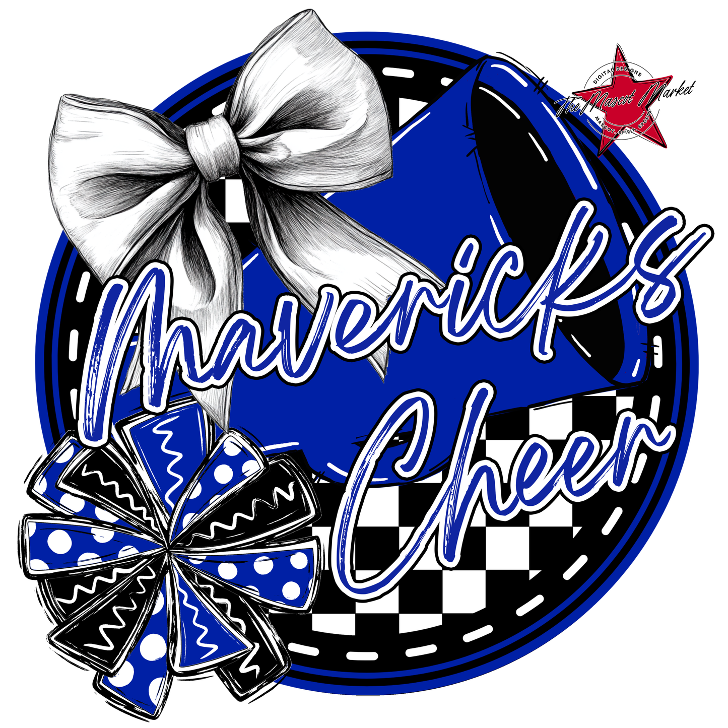 Mavericks Circle Cheer Design-Royal Blue