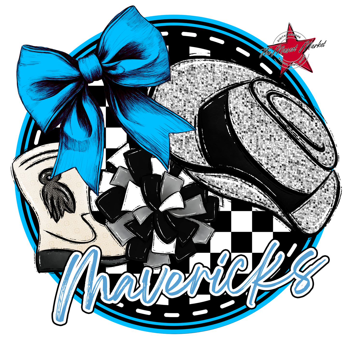 Mavericks Circle Drillteam Design-Carolina Blue