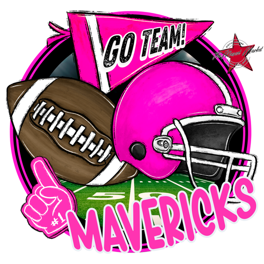 Mavericks Circle Football Design-Pink
