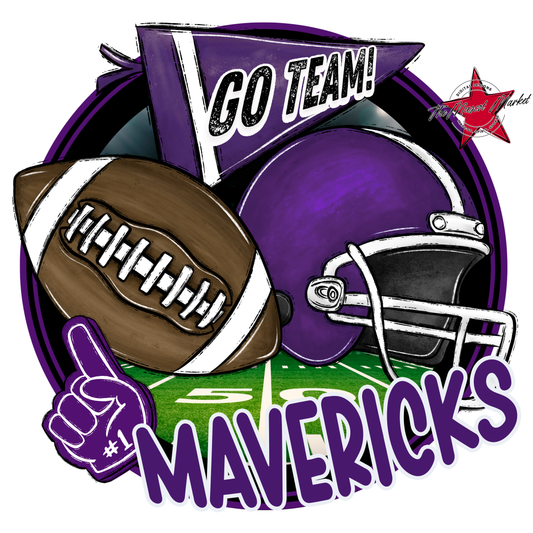 Mavericks Circle Football Design-Purple