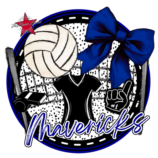 Mavericks Circle Volleyball Design-Blue