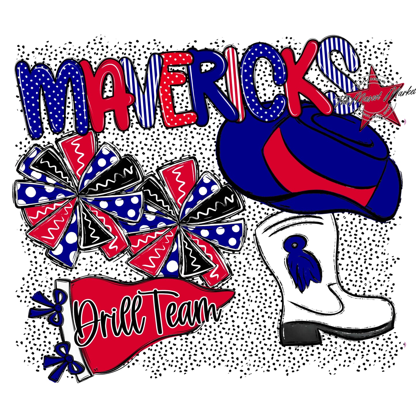 Mavericks Drillteam Spirit-Blue & Red