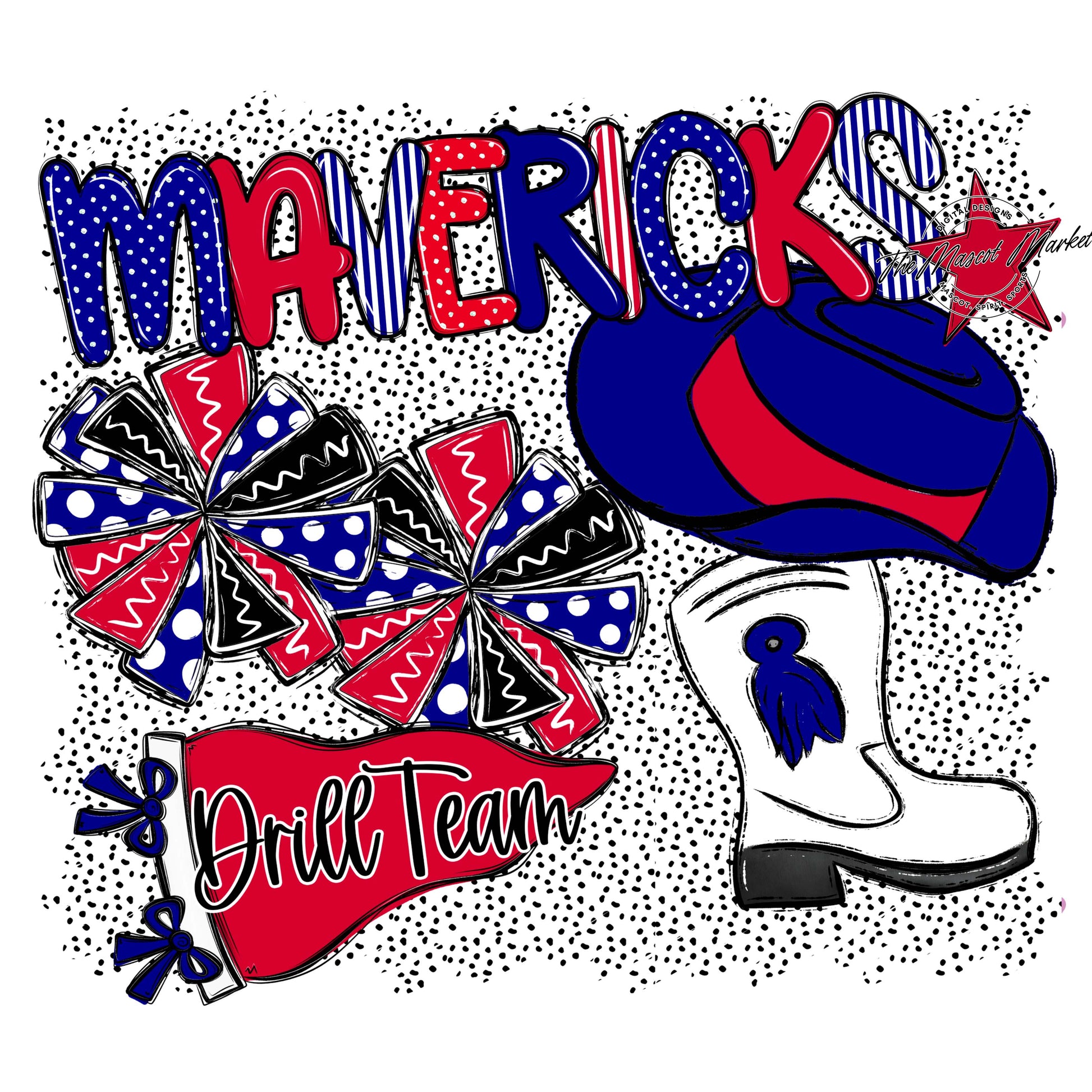 Mavericks Drillteam Spirit-Blue & Red