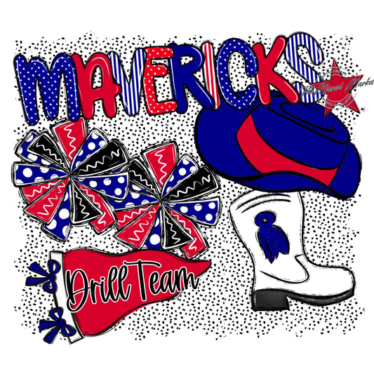 Mavericks Drillteam Spirit-Blue & Red