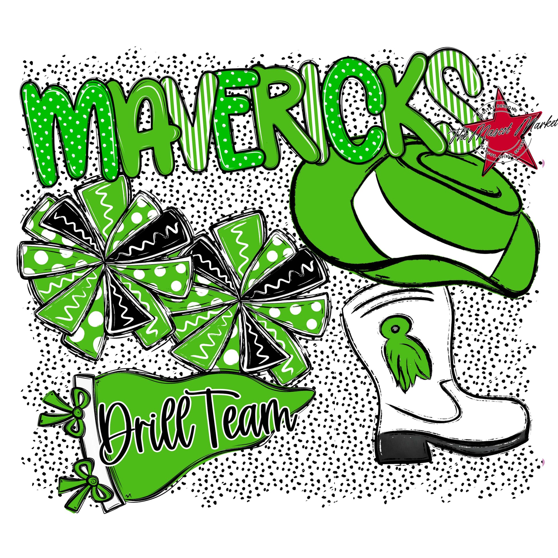 Mavericks Drillteam Spirit-Bright Green