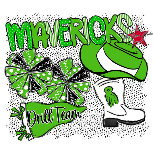 Mavericks Drillteam Spirit-Bright Green