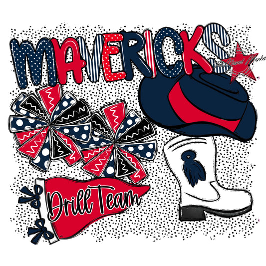 Mavericks Drillteam Spirit-Navy & Red