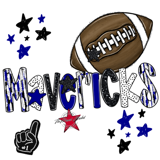 Mavericks Football Scrape-Blue