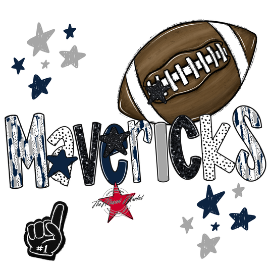Mavericks Football Scrape-Navy-Grey