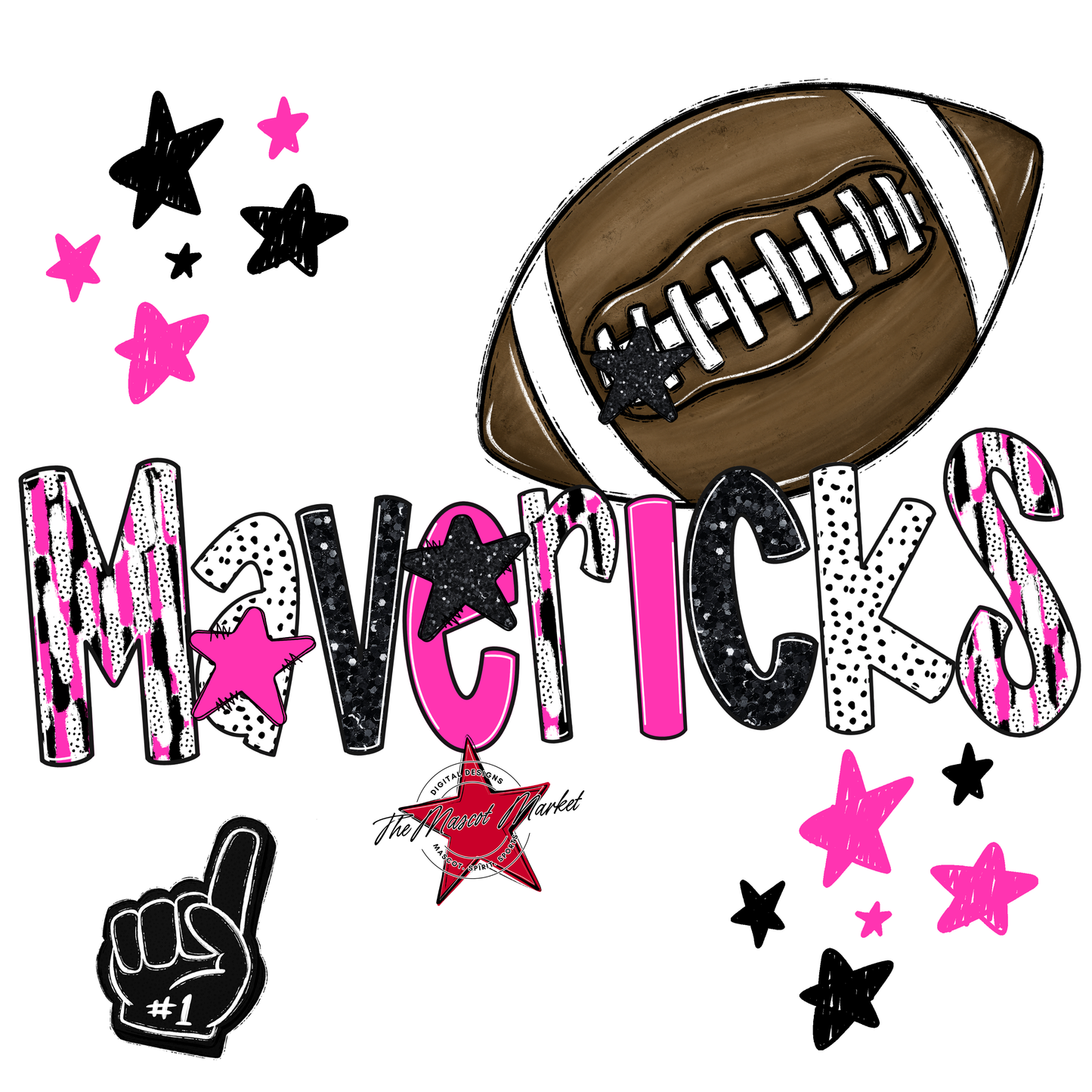 Mavericks Football Scrape-Pink