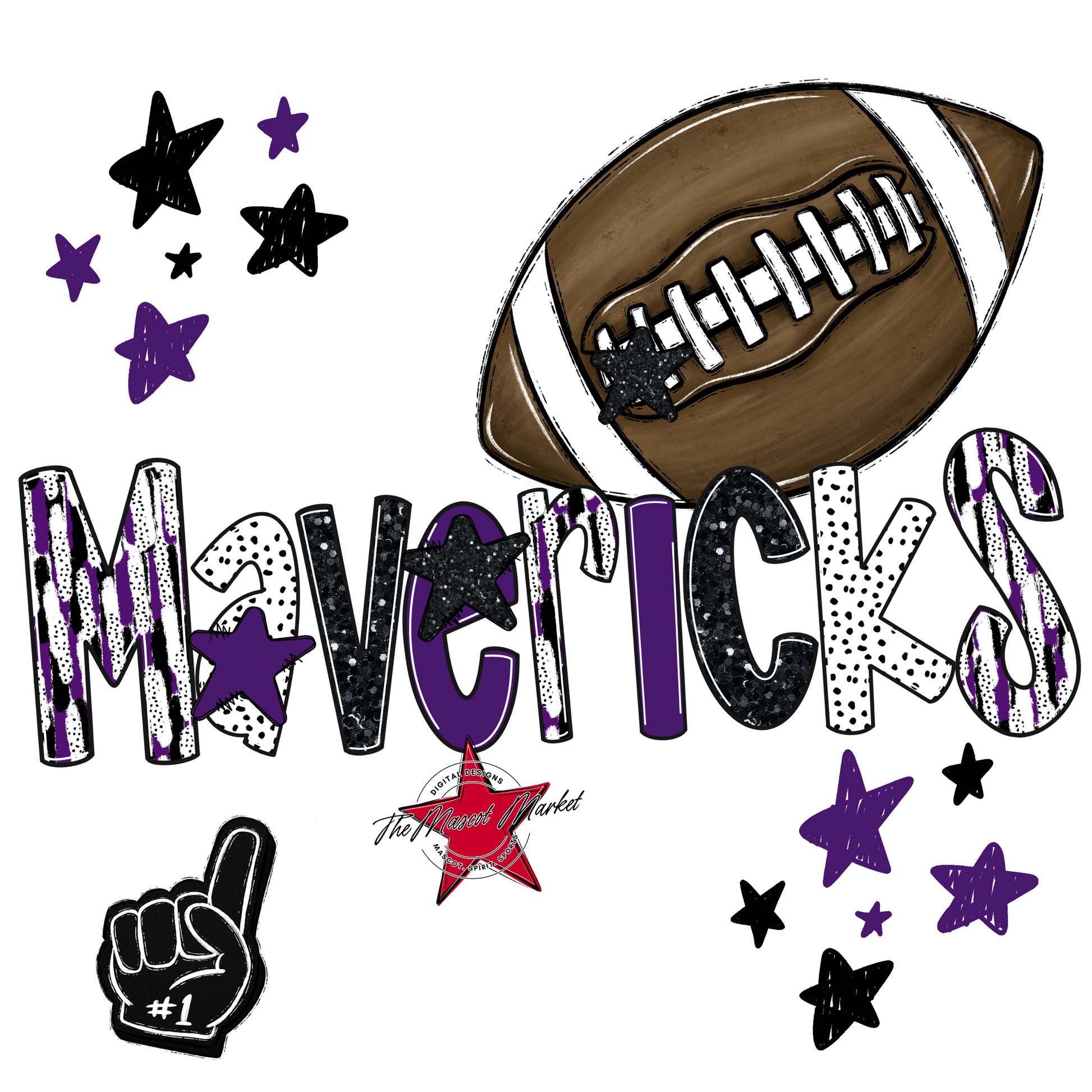 Mavericks Football Scrape-Purple