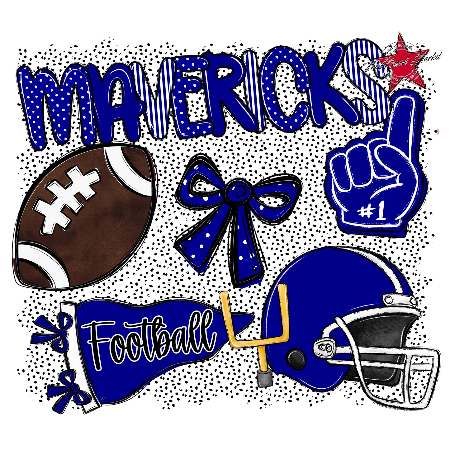 Mavericks Football Spirit-Blue