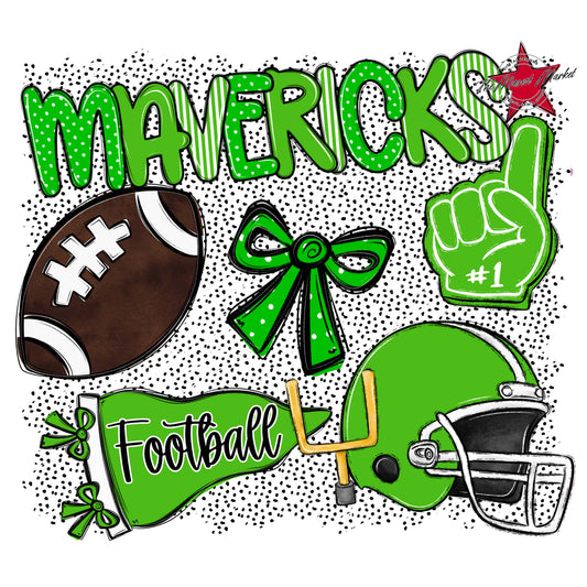 Mavericks Football Spirit-Bright Green
