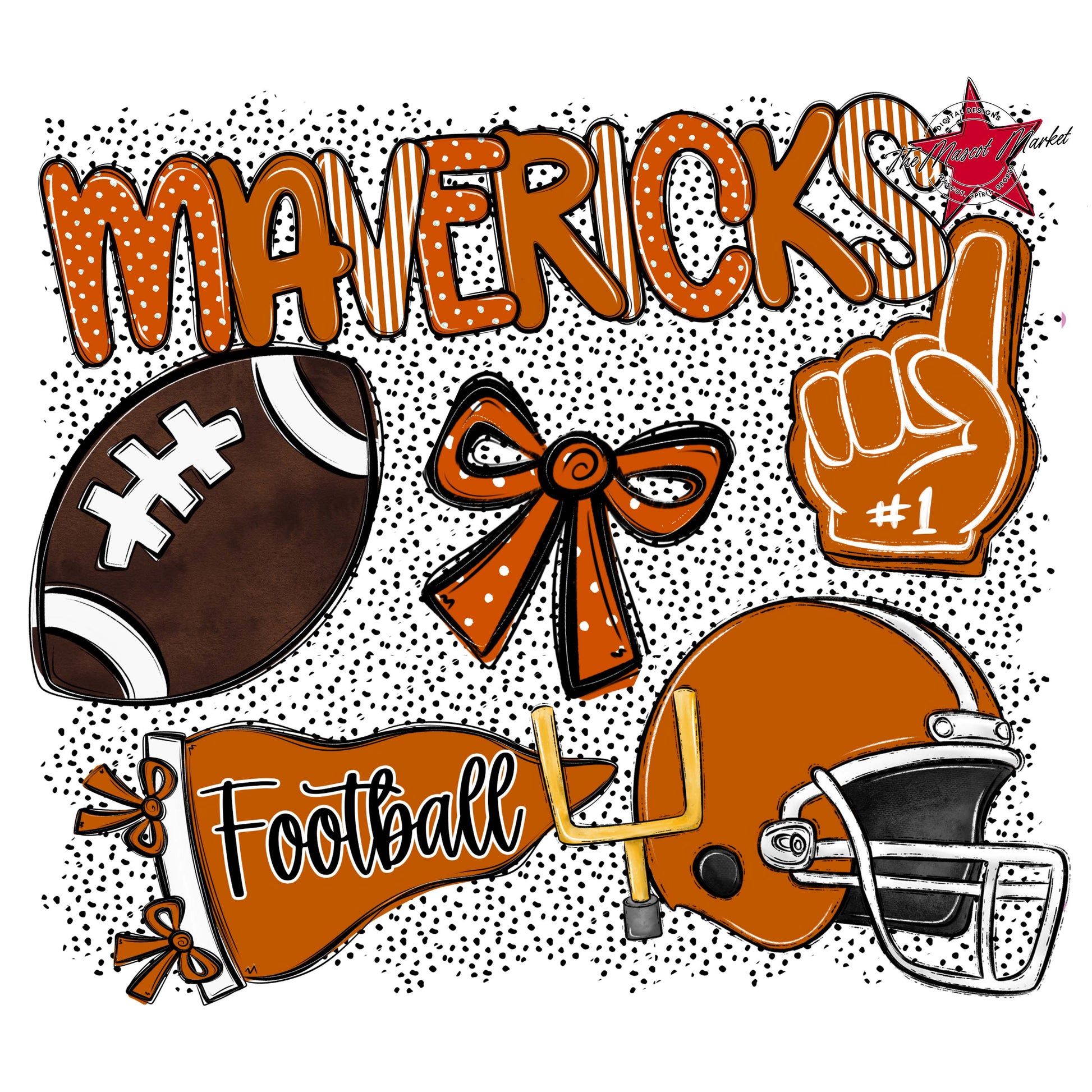 Mavericks Football Spirit-Burnt Orange