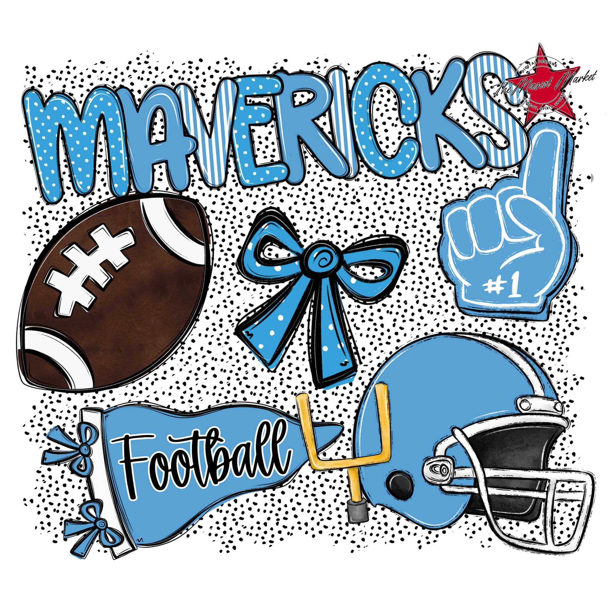 Mavericks Football Spirit-Carolina Blue