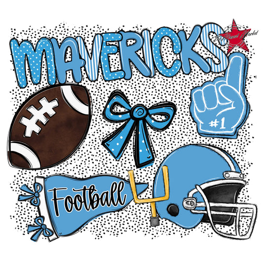 Mavericks Football Spirit-Carolina Blue