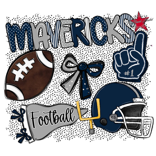 Mavericks Football Spirit-Navy & Grey
