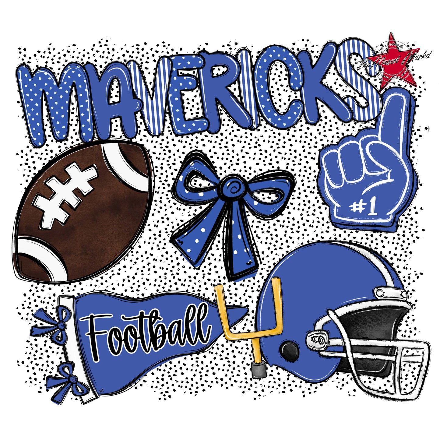 Mavericks Football Spirit-Off Blue