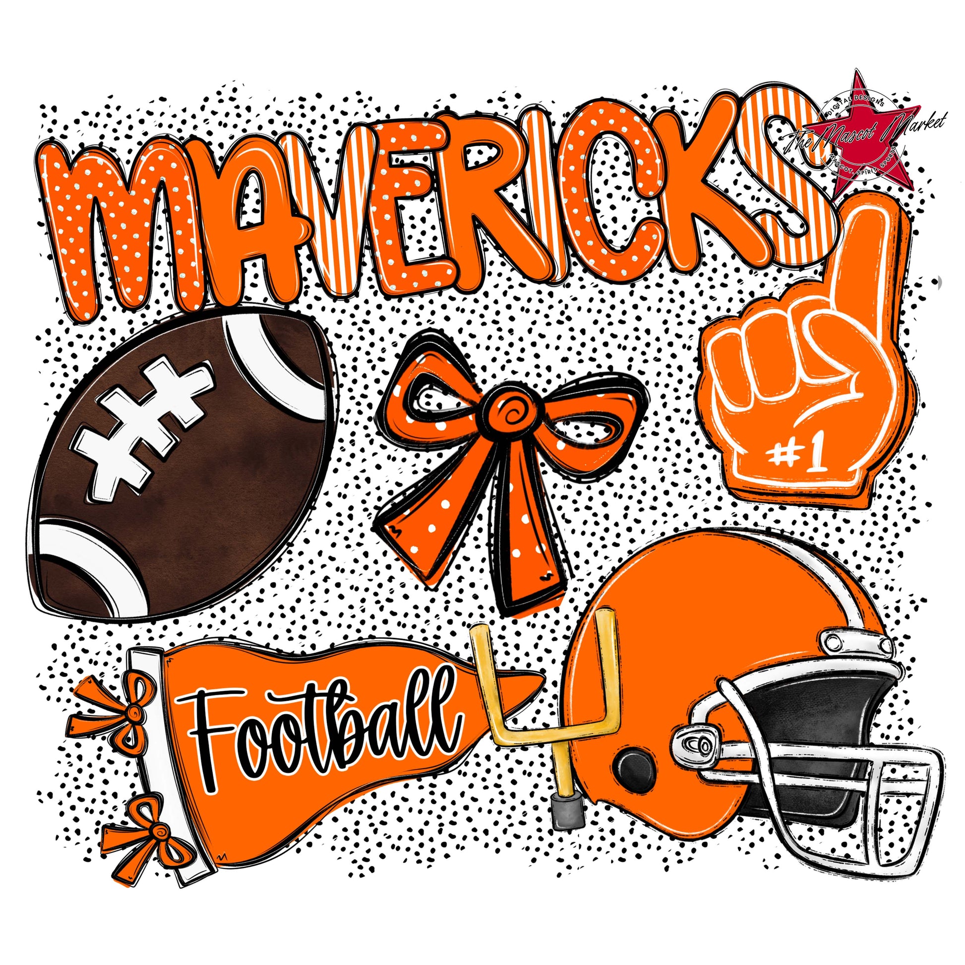 Mavericks Football Spirit-Orange