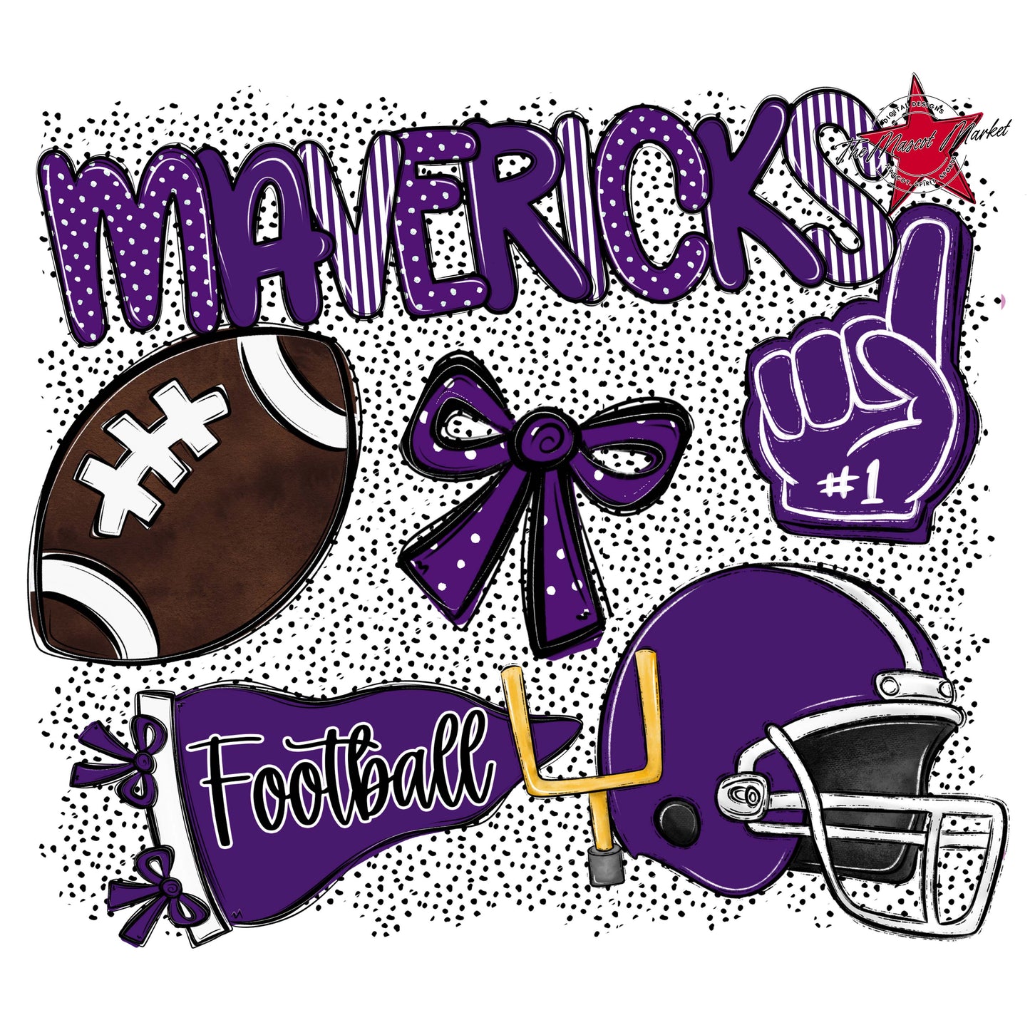 Mavericks Football Spirit-Purple
