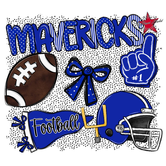 Mavericks Football Spirit-Royal Blue