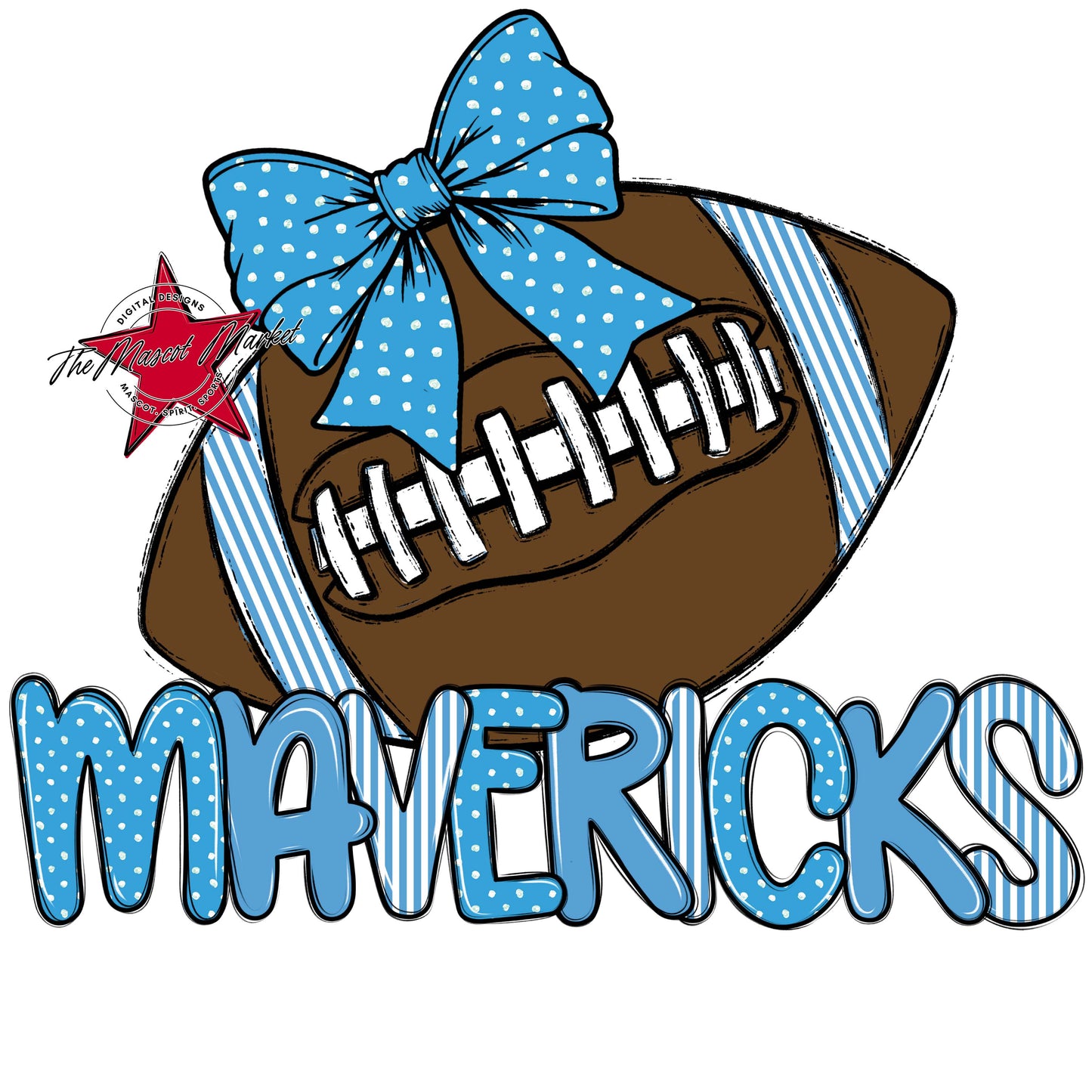 Mavericks Football Spirit Design-Carolina Blue