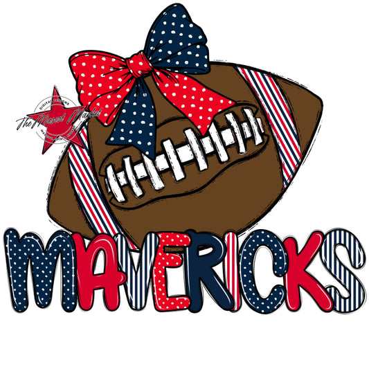 Mavericks Football Spirit Design-Navy & Red
