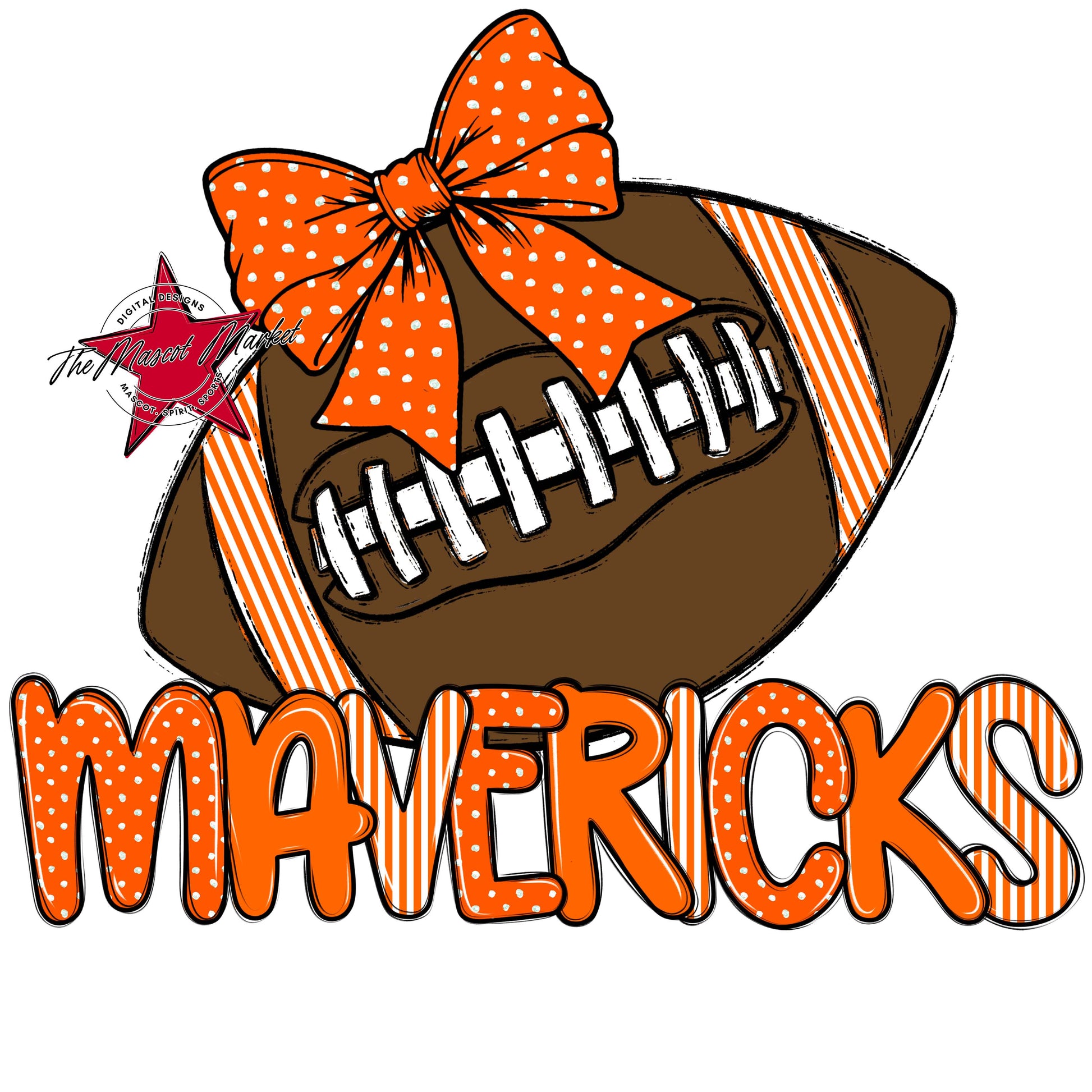 Mavericks Football Spirit Design-Orange
