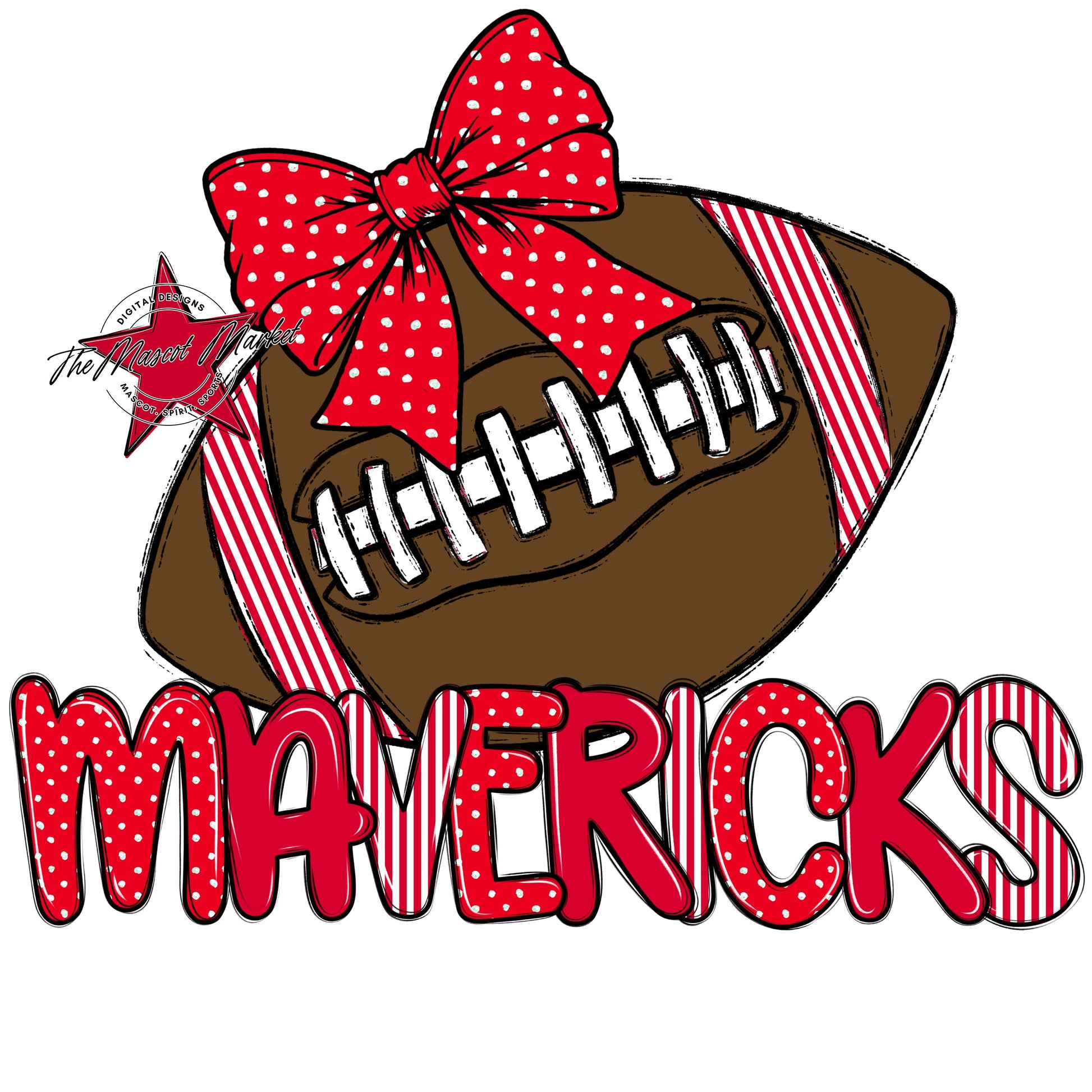 Mavericks Football Spirit Design-Red