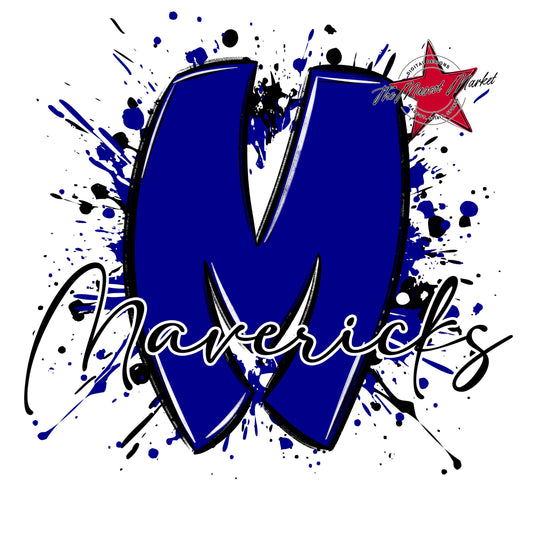 Mavericks Mascot Splatter-Blue
