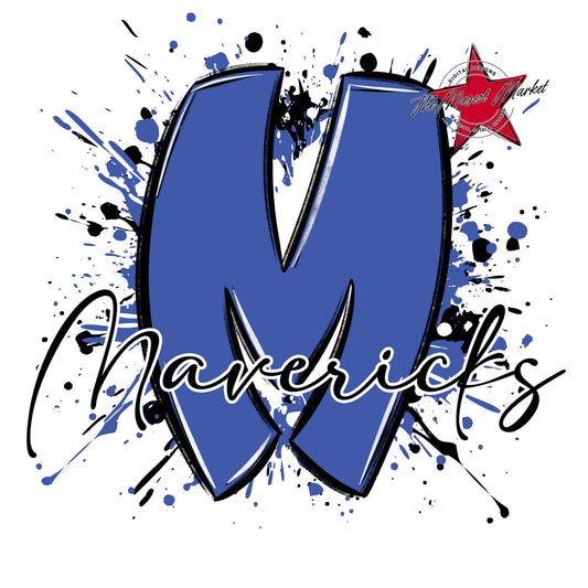 Mavericks Mascot Splatter-Off Blue