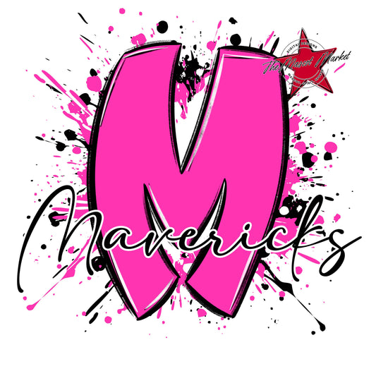 Mavericks Mascot Splatter-Pink