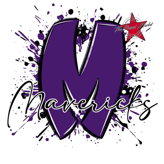 Mavericks Mascot Splatter-Purple