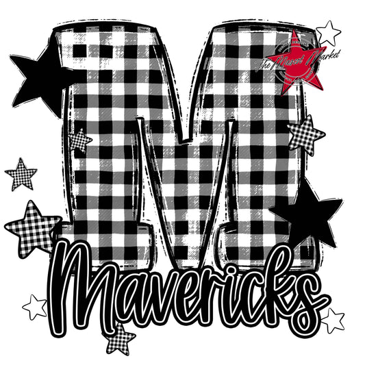 Mavericks Plaid Star Design-Black
