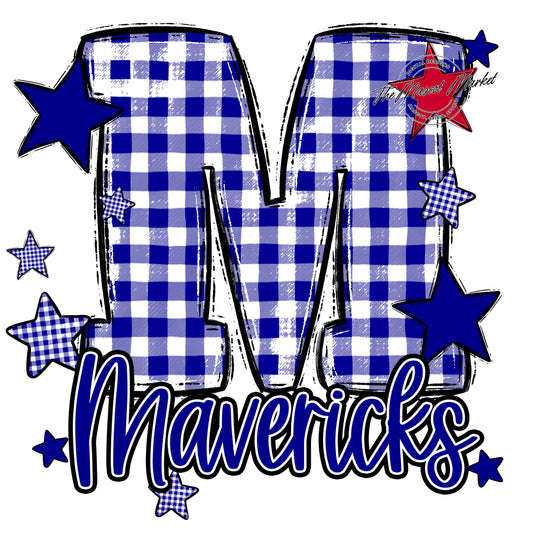 Mavericks Plaid Star Design-Blue