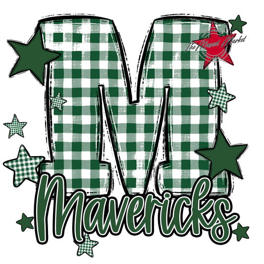 Mavericks Plaid Star Design-Green