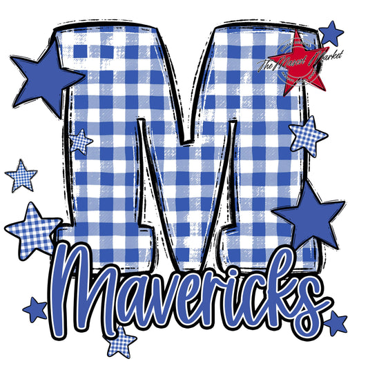Mavericks Plaid Star Design-Off Blue