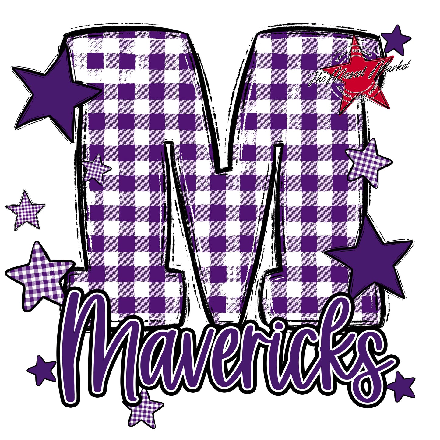 Mavericks Plaid Star Design-Purple
