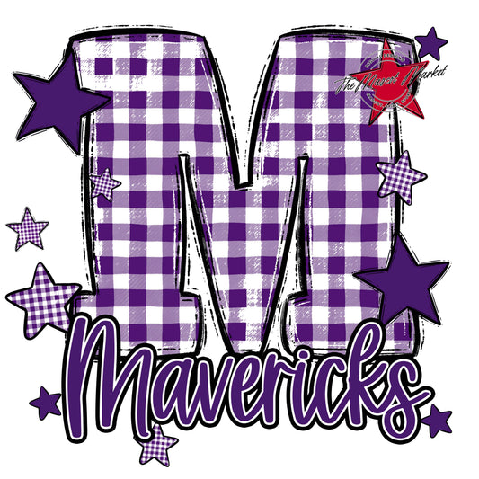 Mavericks Plaid Star Design-Purple