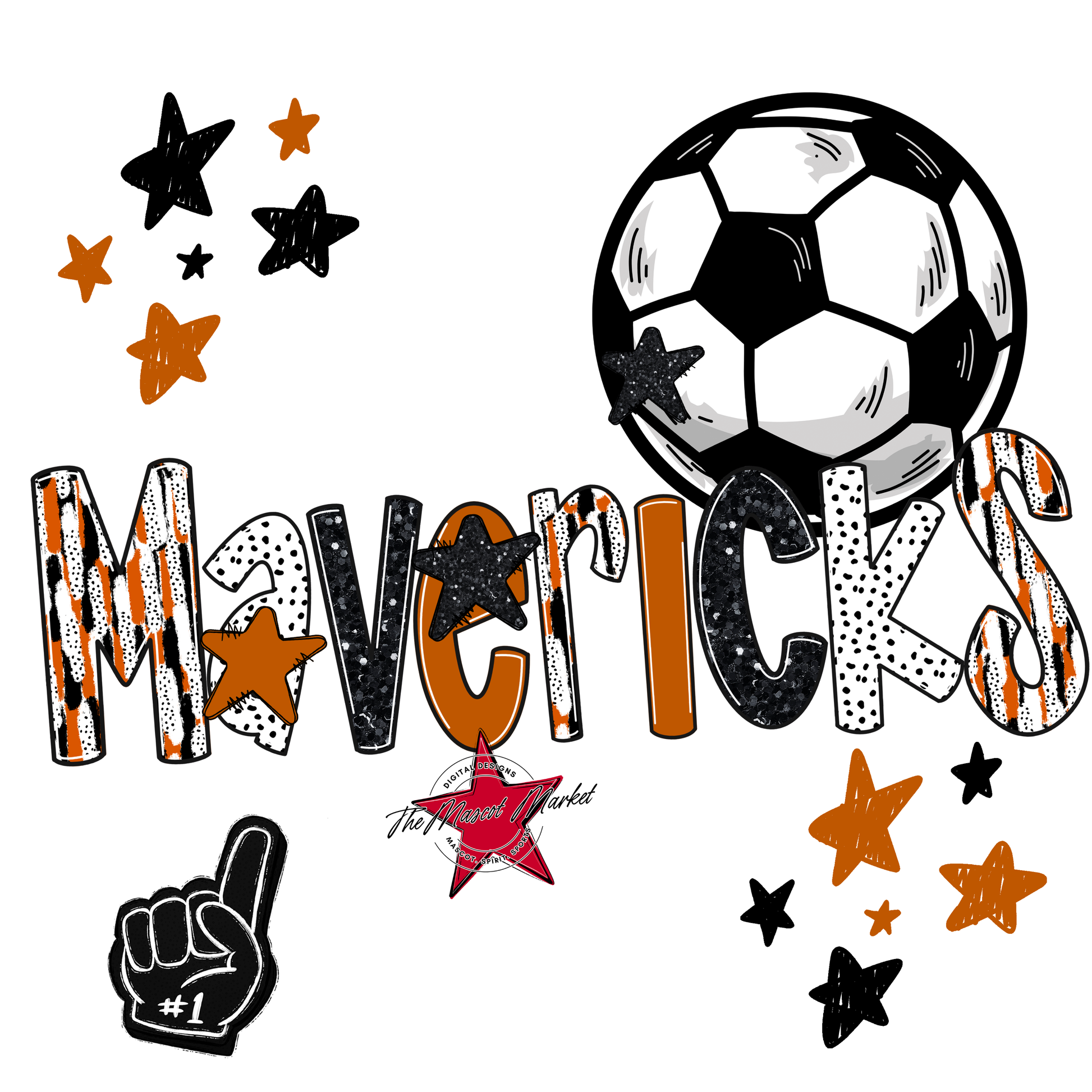 Mavericks Soccer Scrape-Burnt Orange