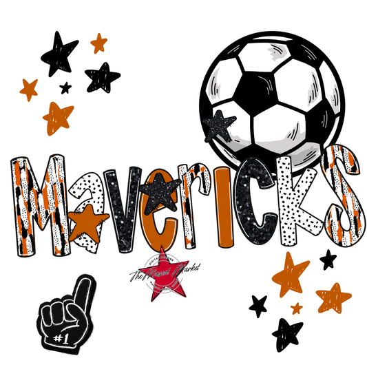 Mavericks Soccer Scrape-Burnt Orange