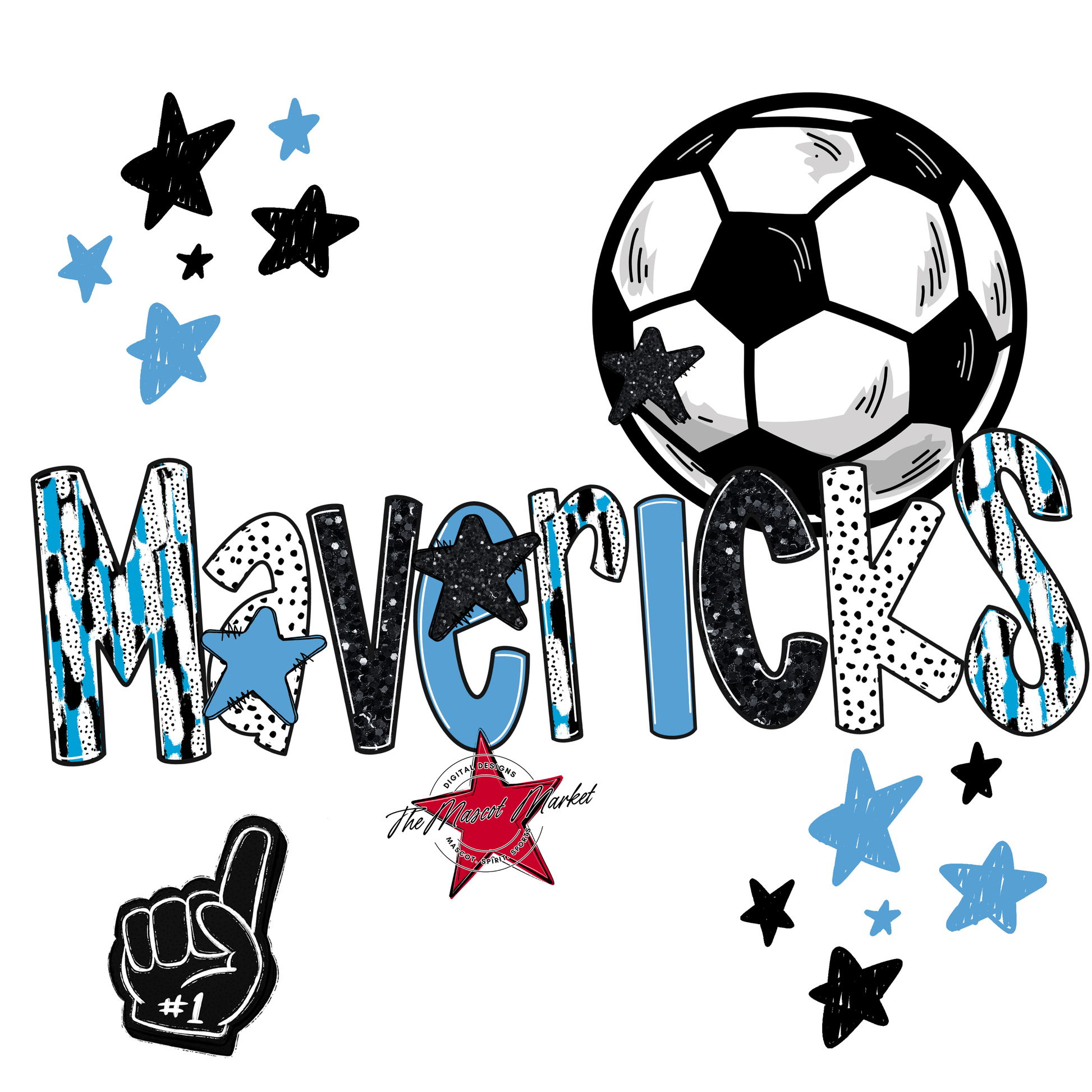 Mavericks Soccer Scrape-Carolina Blue