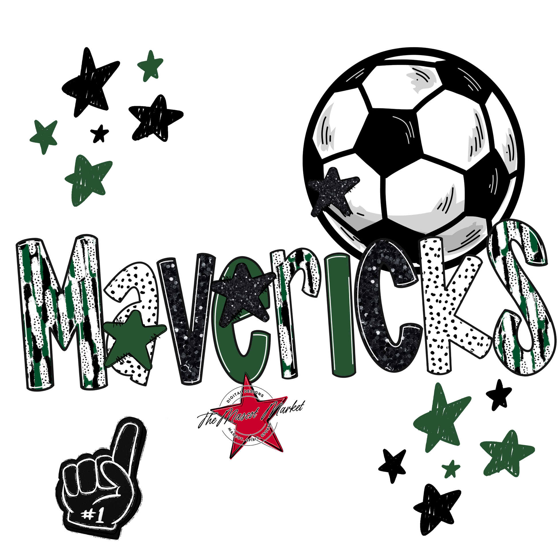 Mavericks Soccer Scrape-Green