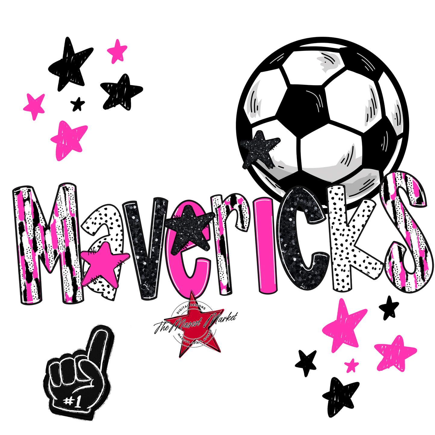 Mavericks Soccer Scrape-Pink